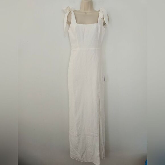 NWT Your Sweetie White Tie-Strap Column Maxi Dress Lulus - Picture 1 of 6